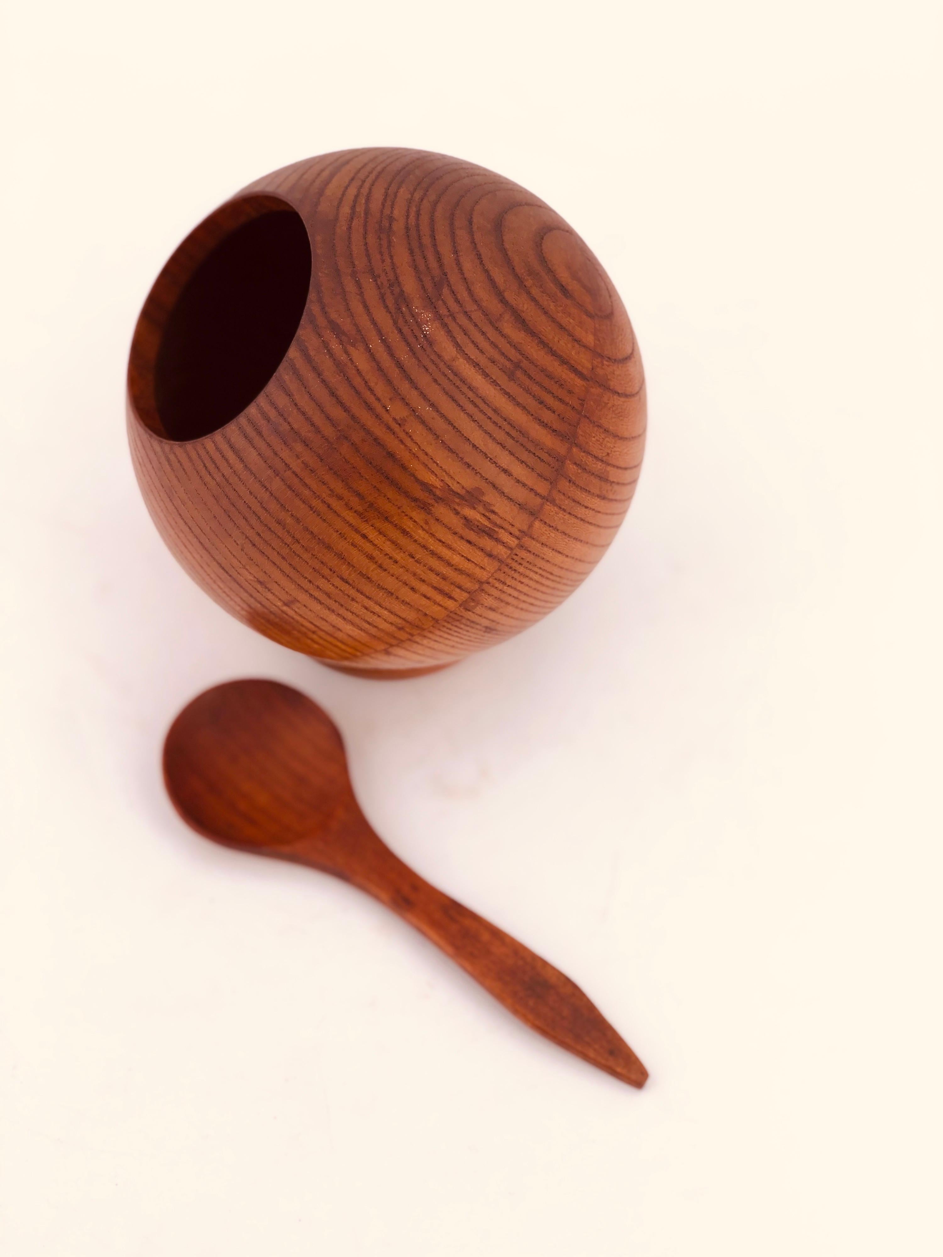 Japanese Danish Modern Sugar Bowl with Spoon