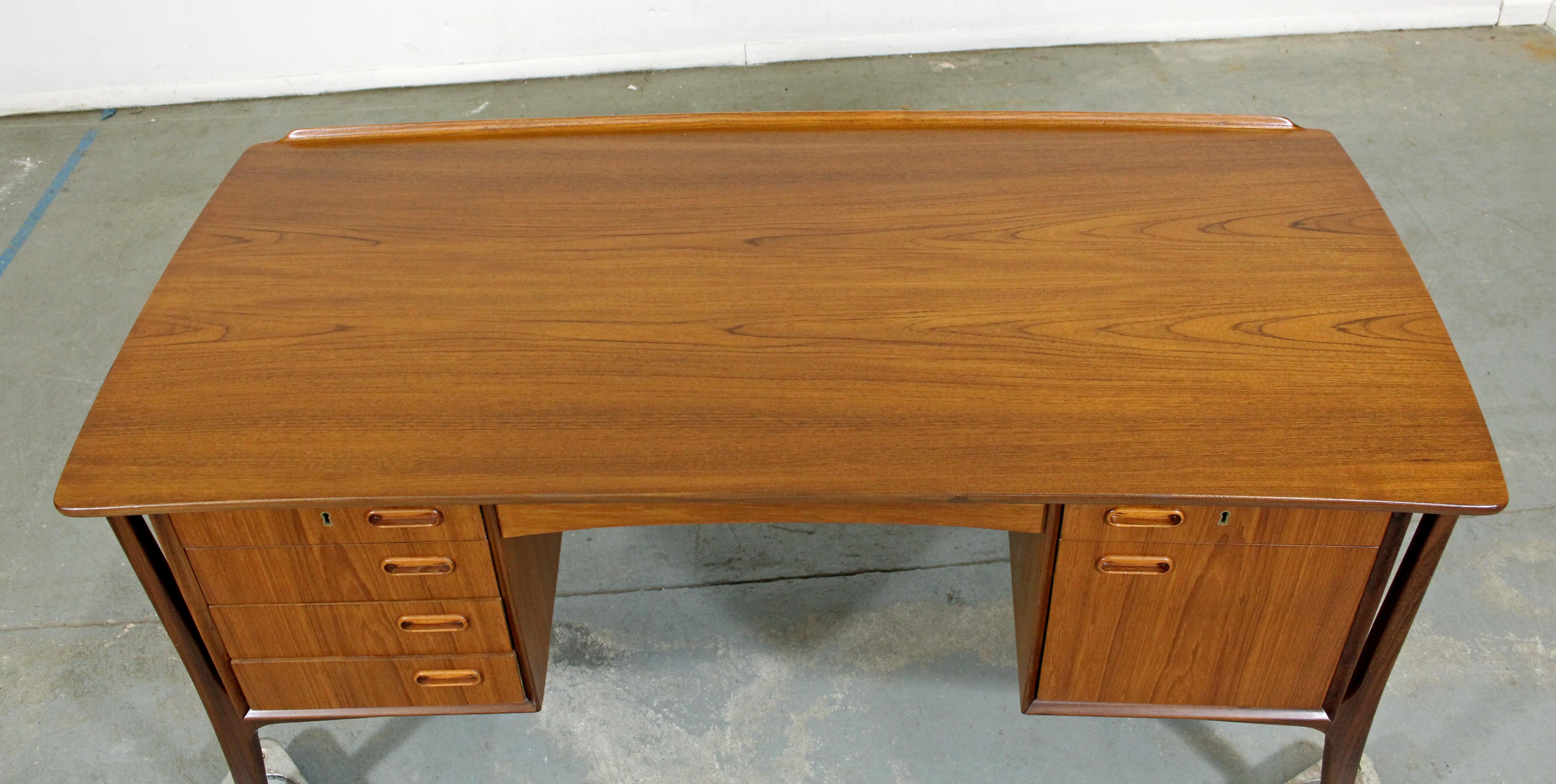 Mid-20th Century Danish Modern Svend Aage Madsen Teak Sculptural Executive Desk