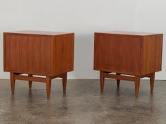 Danish Modern Svend Madsen Teak Tambour End Tables