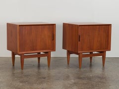 Danish Modern Svend Madsen Teak Tambour End Tables