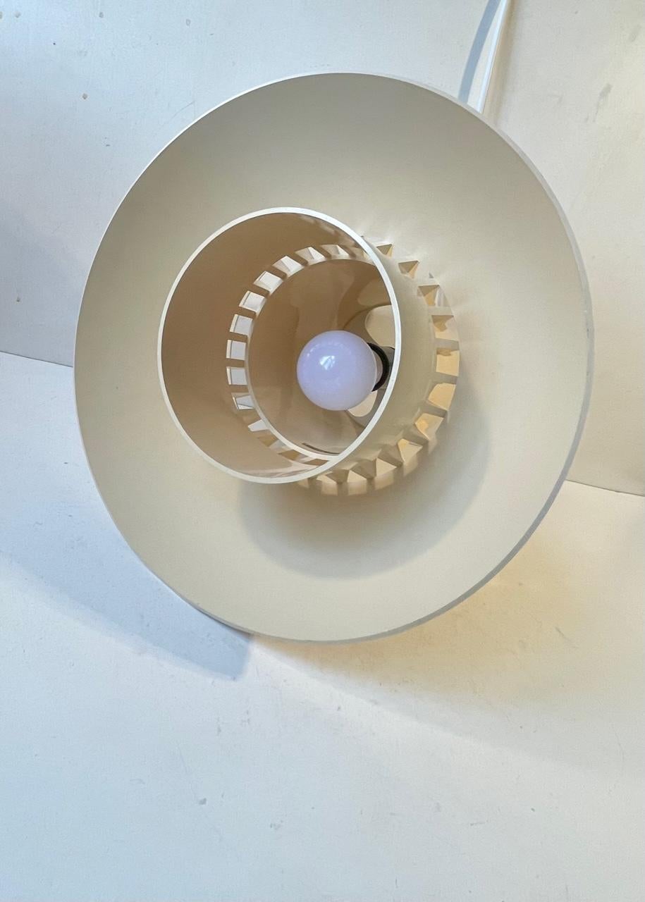 Danish Modern Svend Middelboe Ceiling Pendant Lamp in Cream Plastic, 1970s In Good Condition For Sale In Esbjerg, DK