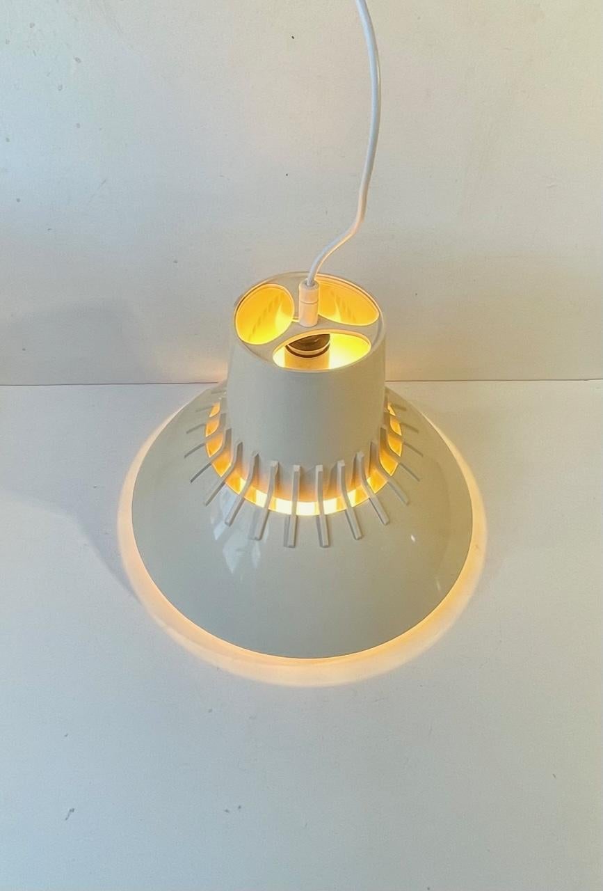 Late 20th Century Danish Modern Svend Middelboe Ceiling Pendant Lamp in Cream Plastic, 1970s For Sale