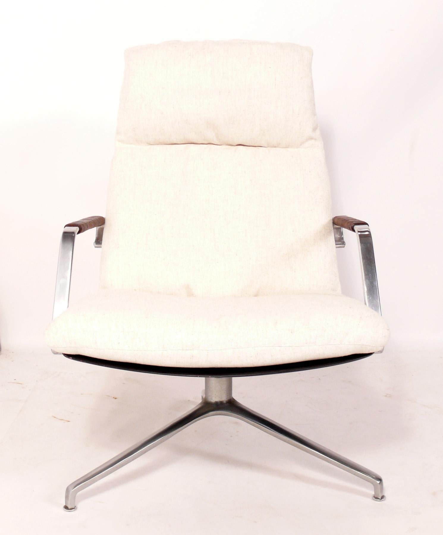 Plated Danish Modern Swivel Lounge Chairs by Fabricius and Kastholm For Sale