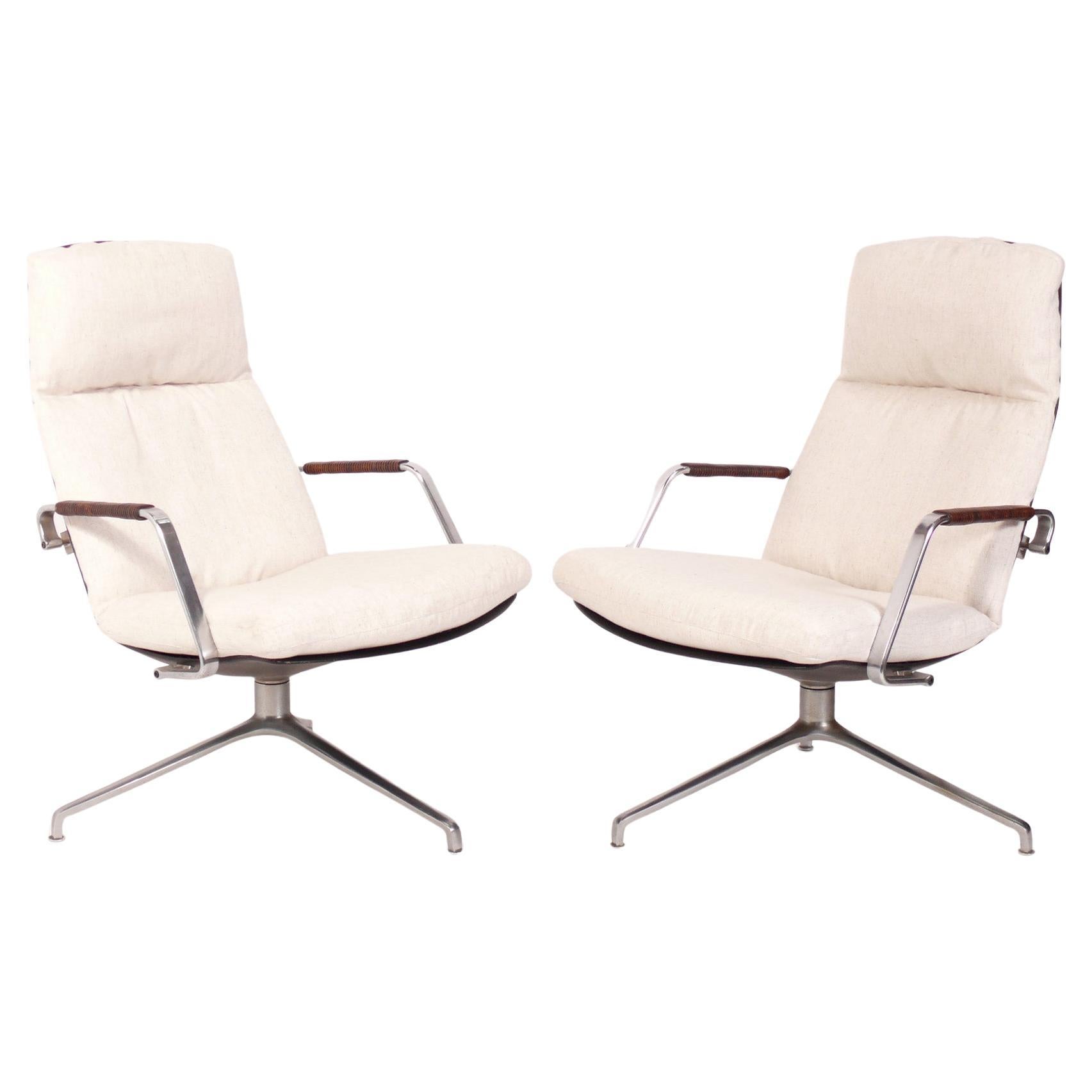 Danish Modern Swivel Lounge Chairs by Fabricius and Kastholm For Sale