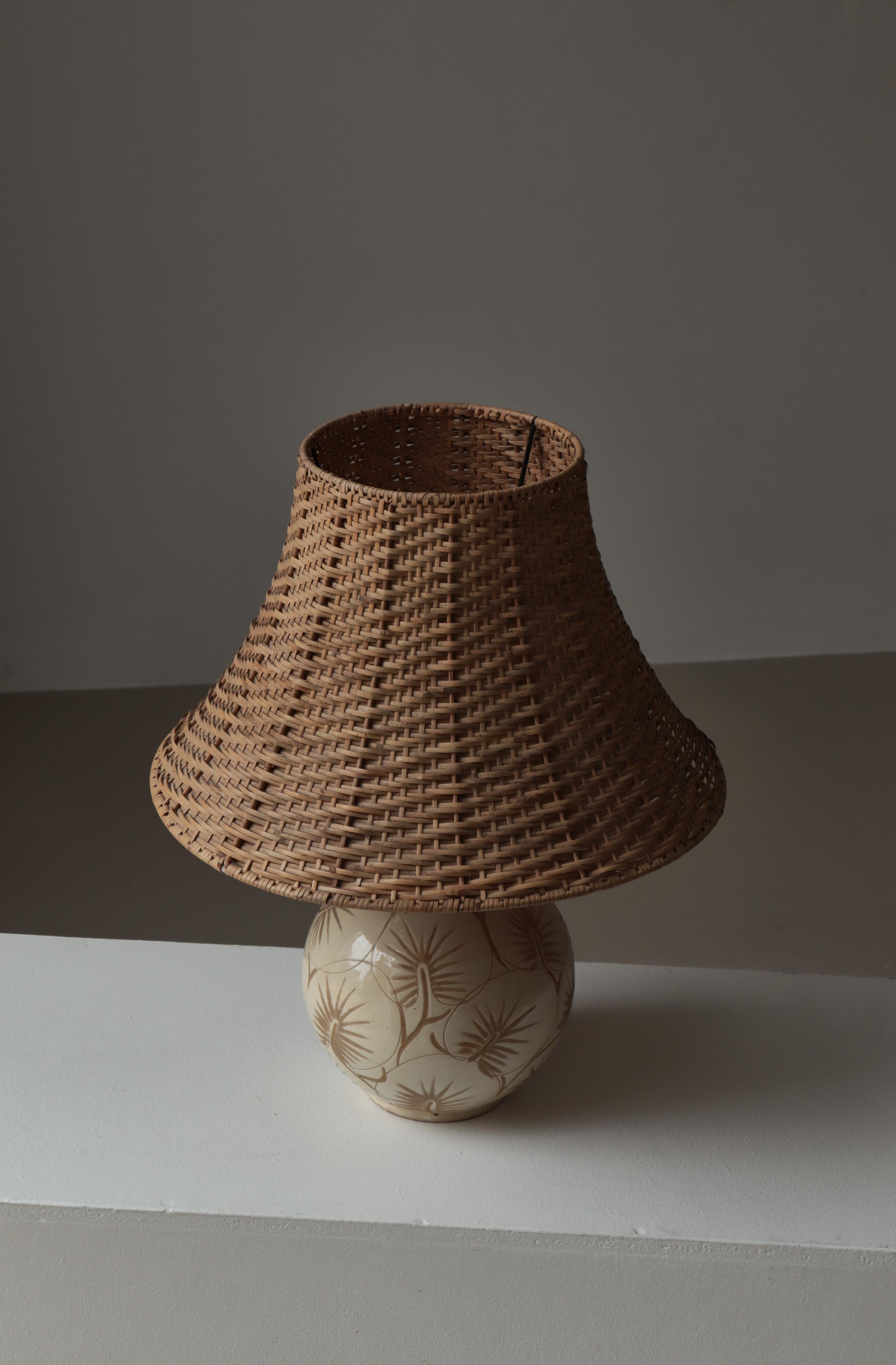 Poterie Lampe de table moderne danoise par Astrid Tjalk pour Kähler Ceramics, Danemark, années 1950 en vente