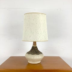 Danish Modern Table Lamp, Ceramic & Wood, Mid-Century Design