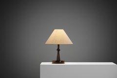 Danish Modern Table Lamp with Wood Base, Denmark Mid-20th Century