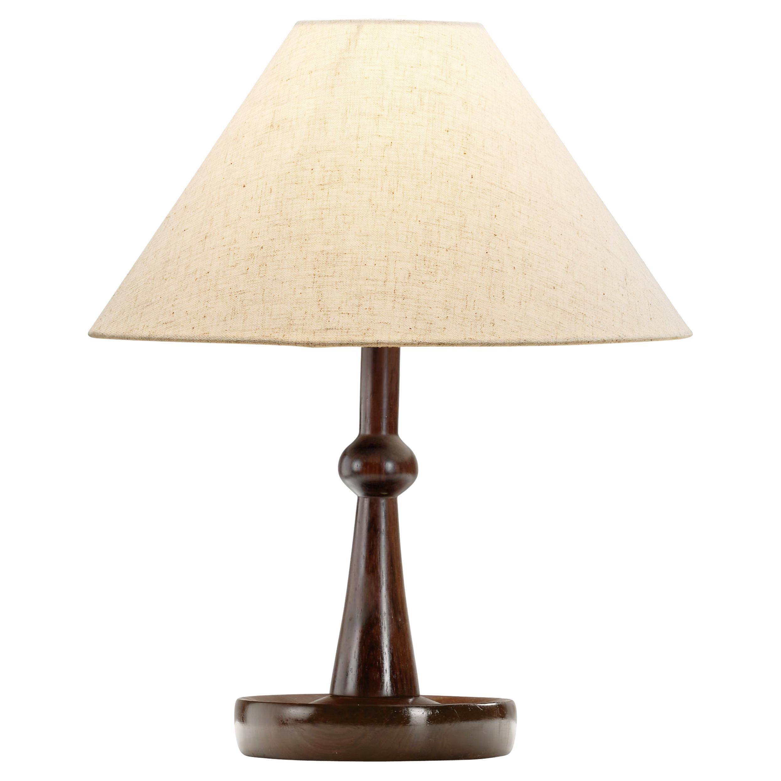 Lampe de table moderne danoise avec base en Wood, Danemark, milieu du 20e siècle