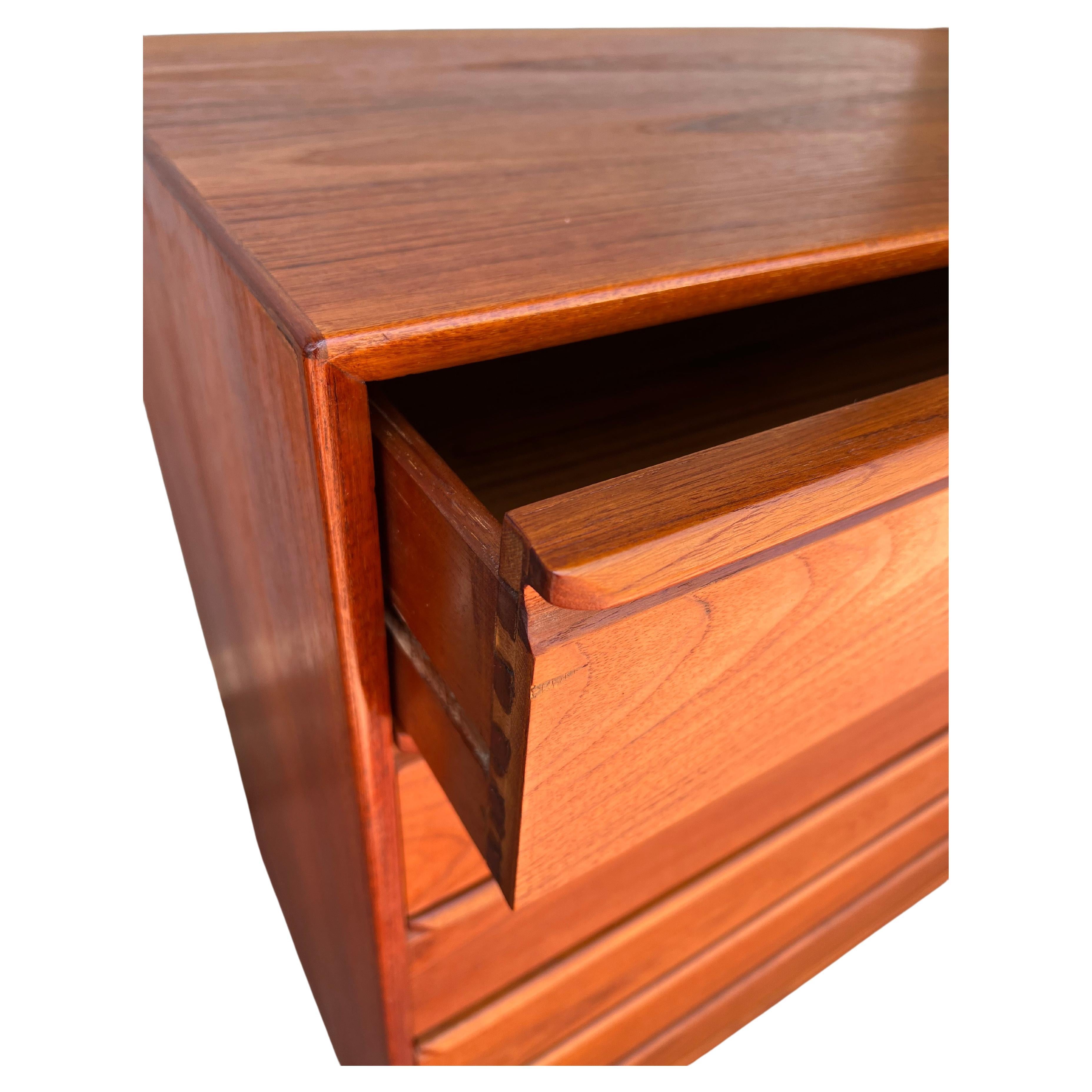 Danish Modern Tall Boy Solid Teak Dresser 1