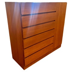 Danish Modern Tall Boy Teak Dresser by VM Mobelfabrik