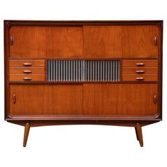 Danish Modern Tall Midcentury Teak Sideboard or Credenza in Teak and Oak