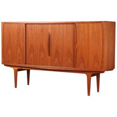 Danish Modern Tall Midcentury Teak Sideboard or Credenza in Teak