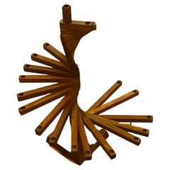 Danish Modern Tall Spiral Multi positions Rare Teak Candle Holder Candelabra