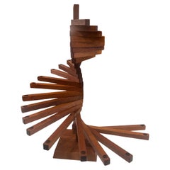 Danish Modern Tall Spiral Multi positions Rare Teak Candle Holder Candelabra