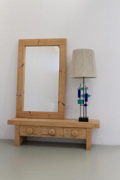 Danish Modern Tall Table Lamp Iron and Glass by Svend Aage Holm Sørensen, 1970s.