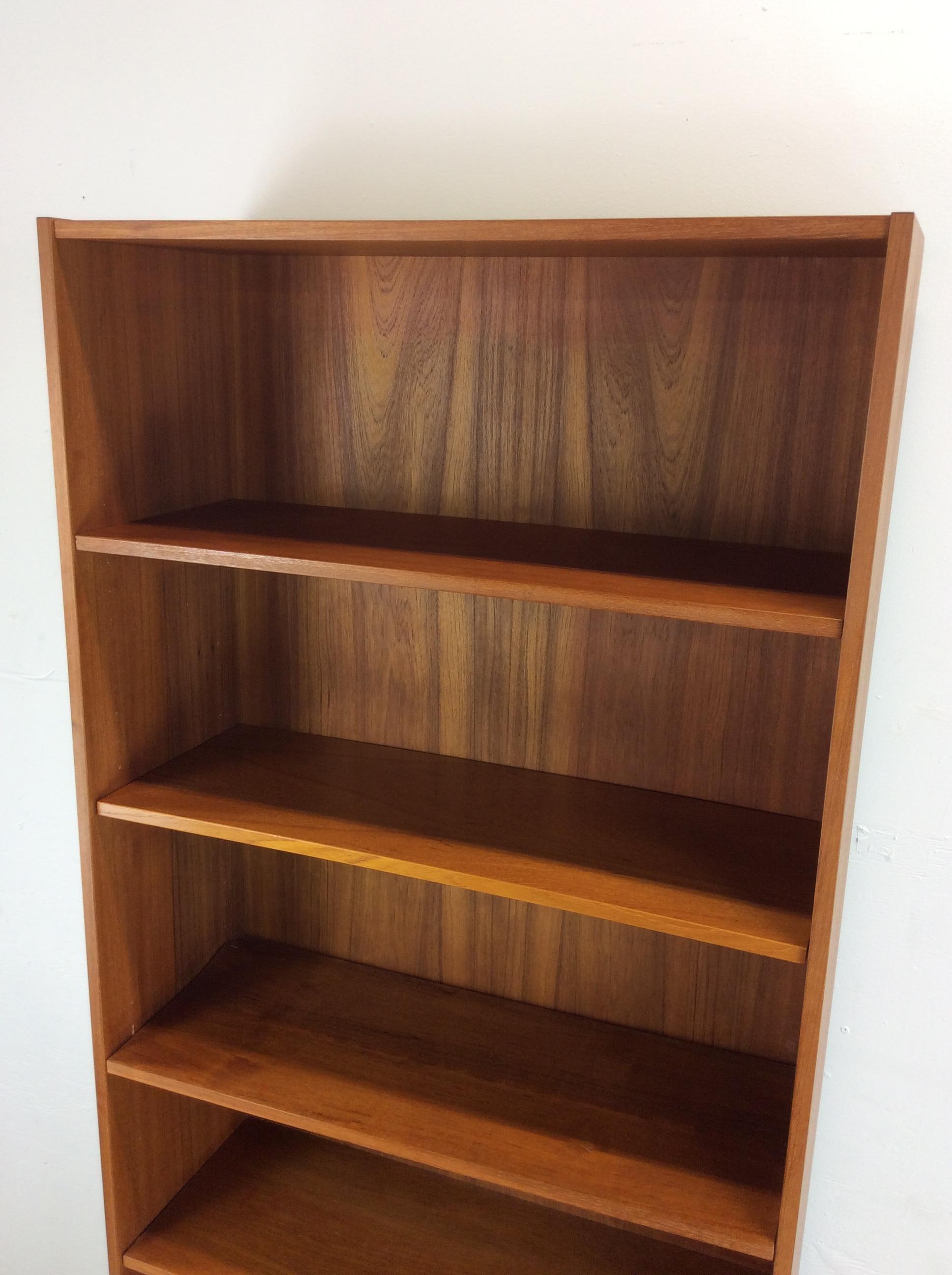 Scandinavian Modern Danish Modern Tall Teak Bookcase