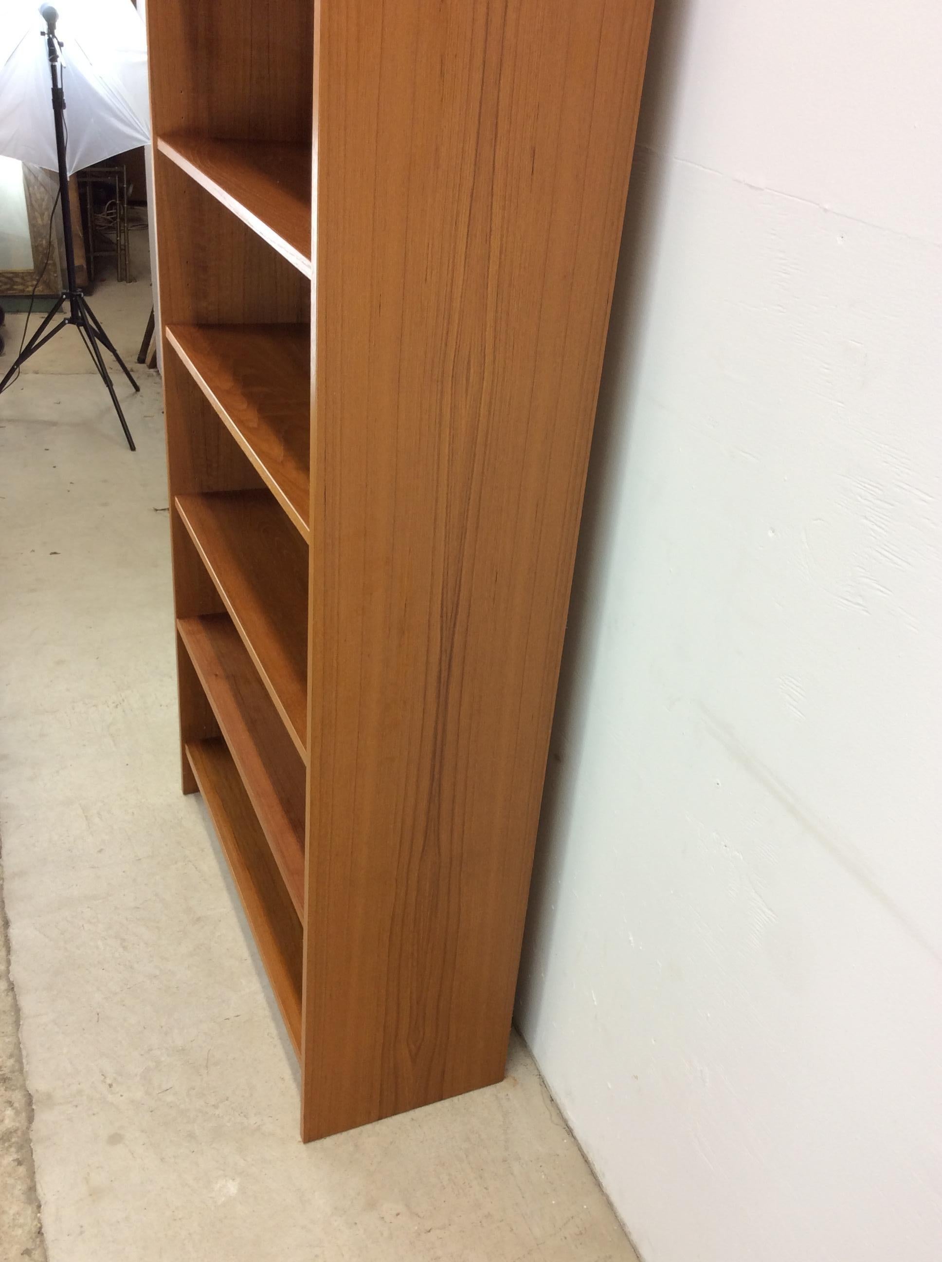 Danish Modern Tall Teak Bookcase with Adjustable Shelves For Sale 2