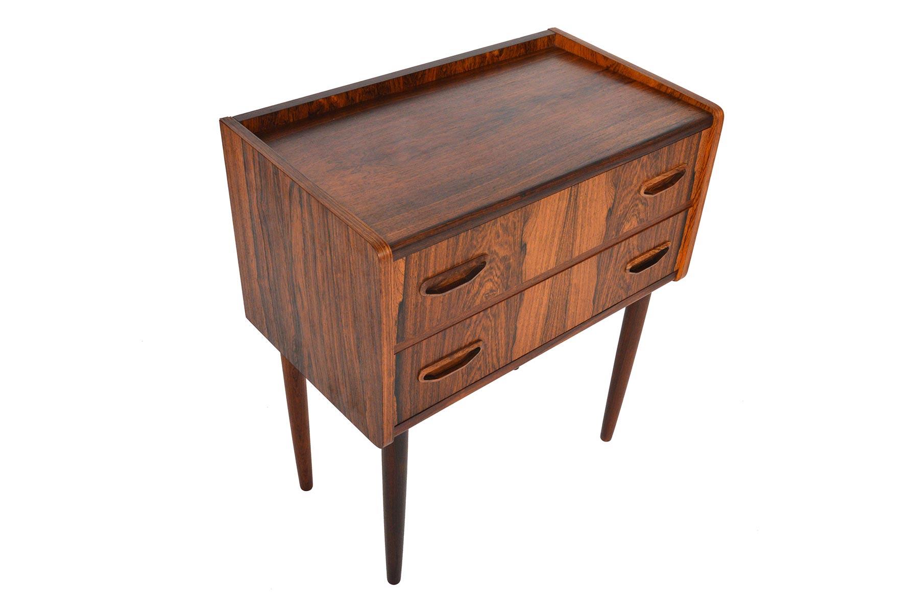 Danish Modern Tall Two-Drawer Rosewood Chest In Good Condition In Berkeley, CA