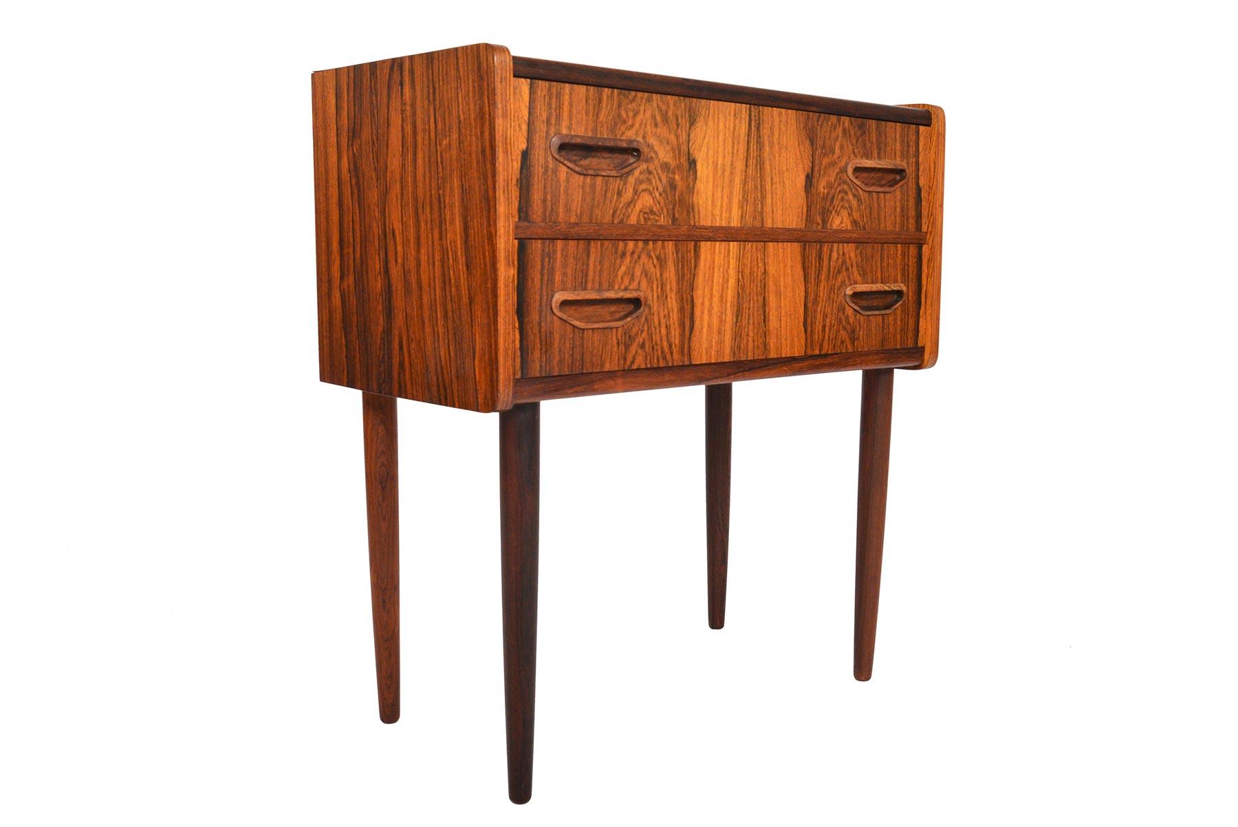 Danish Modern Tall Two-Drawer Rosewood Chest 2
