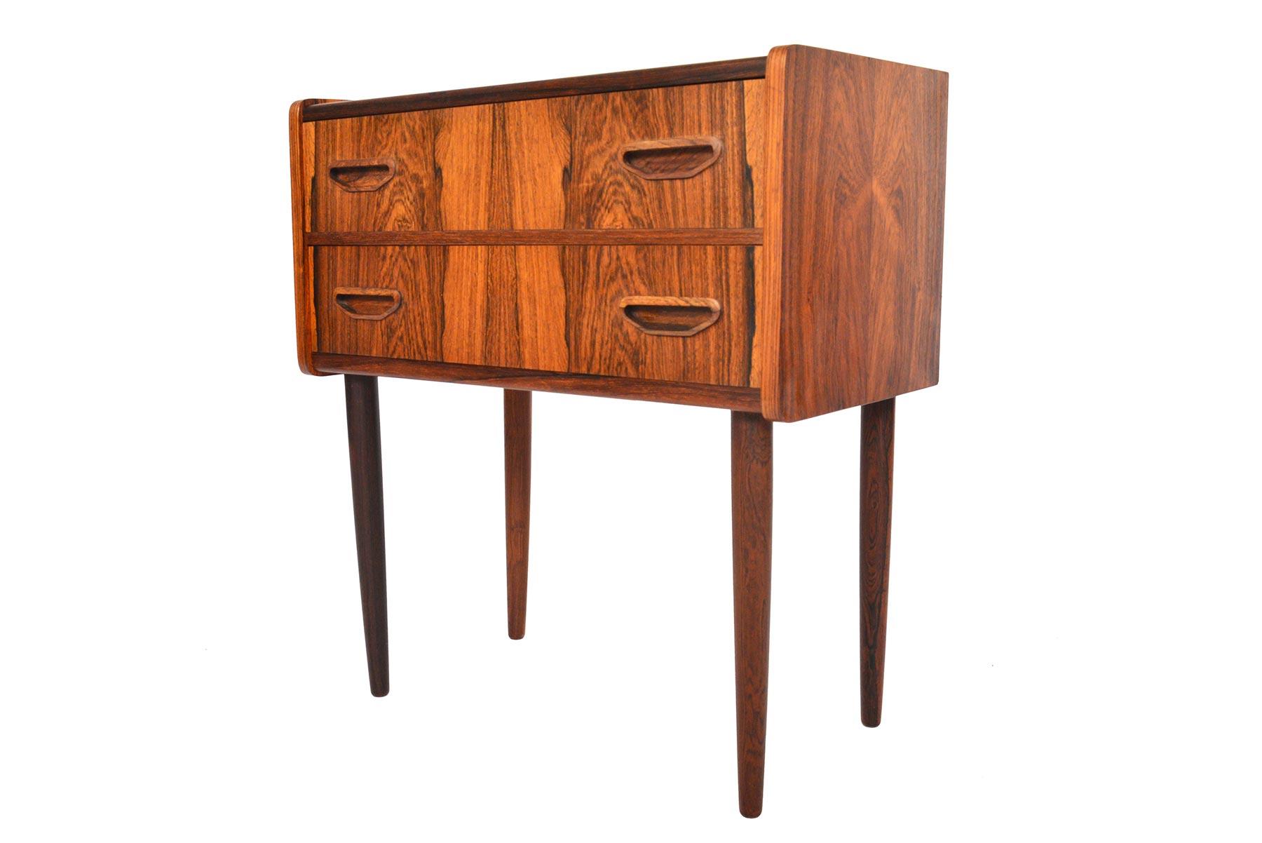 Danish Modern Tall Two-Drawer Rosewood Chest 3