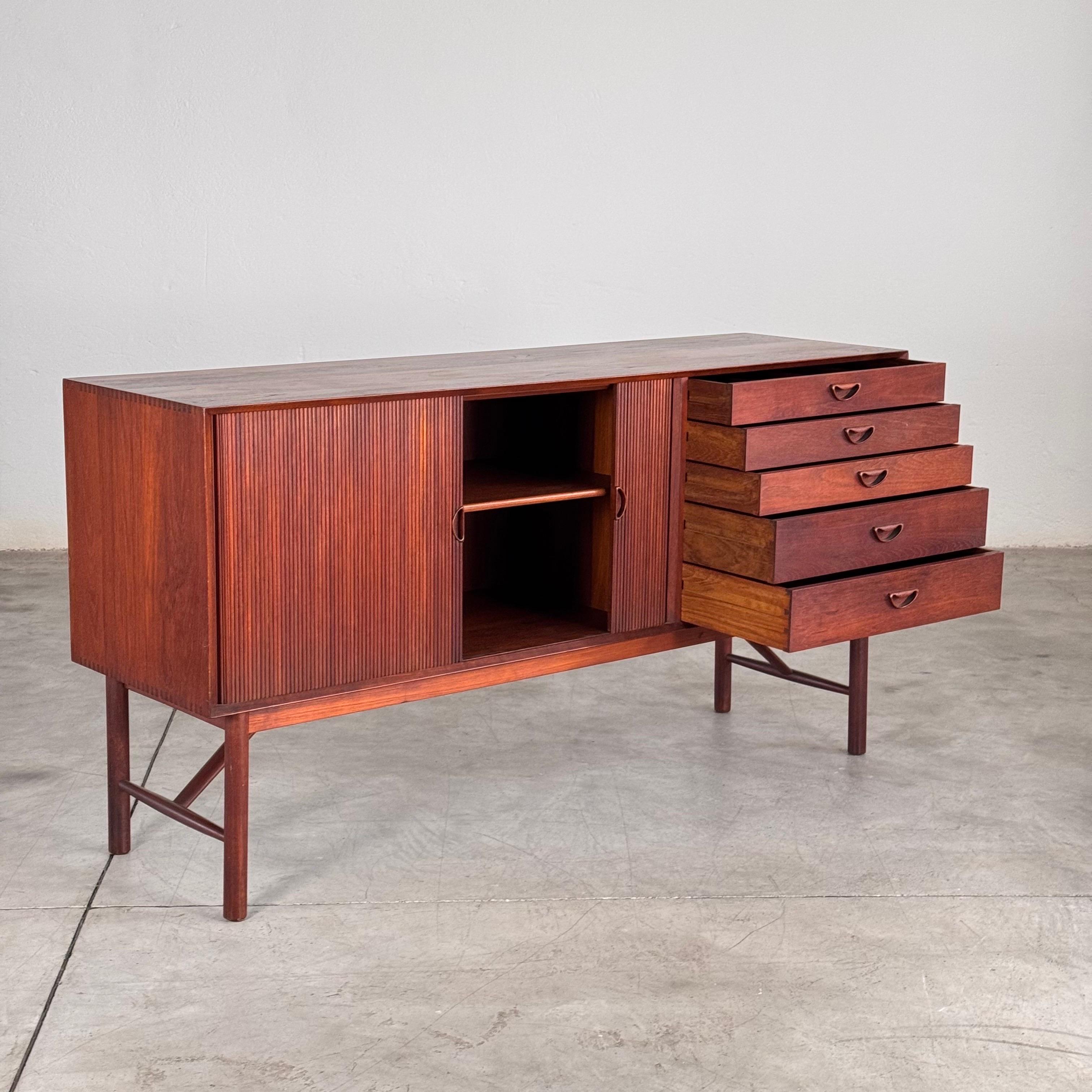 Danish Modern Tambour Credenza by Peter Hvidt & Orla Mølgaard-Nielsen, 1960s For Sale 9