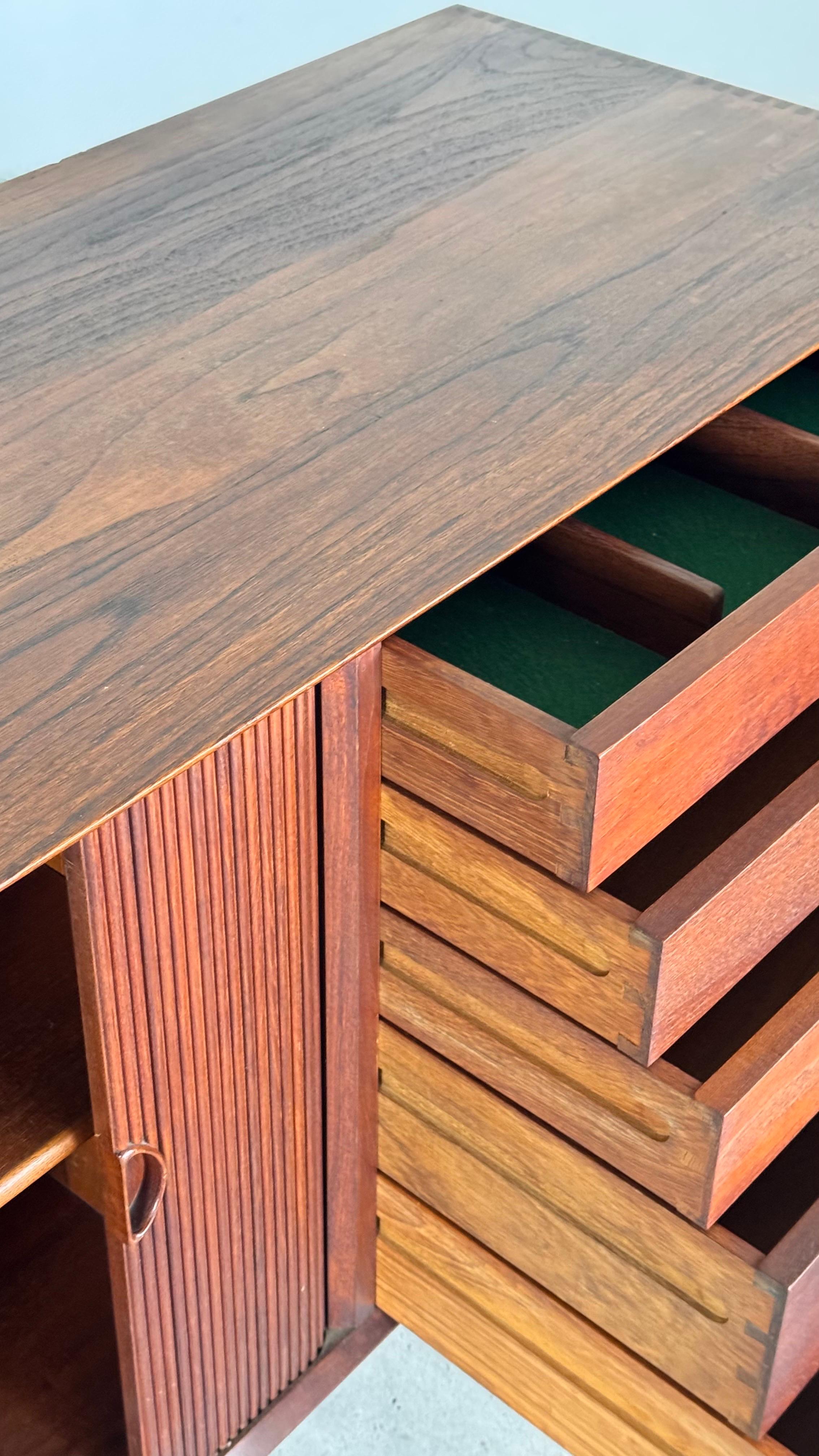 Danish Modern Tambour Credenza by Peter Hvidt & Orla Mølgaard-Nielsen, 1960s For Sale 11