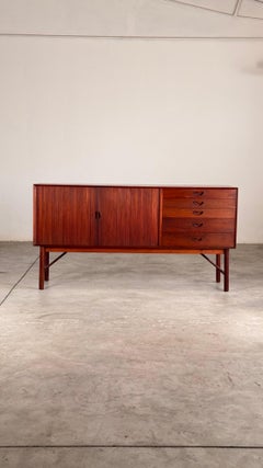 Danish Modern Tambour Credenza by Peter Hvidt & Orla Mølgaard-Nielsen, 1960s