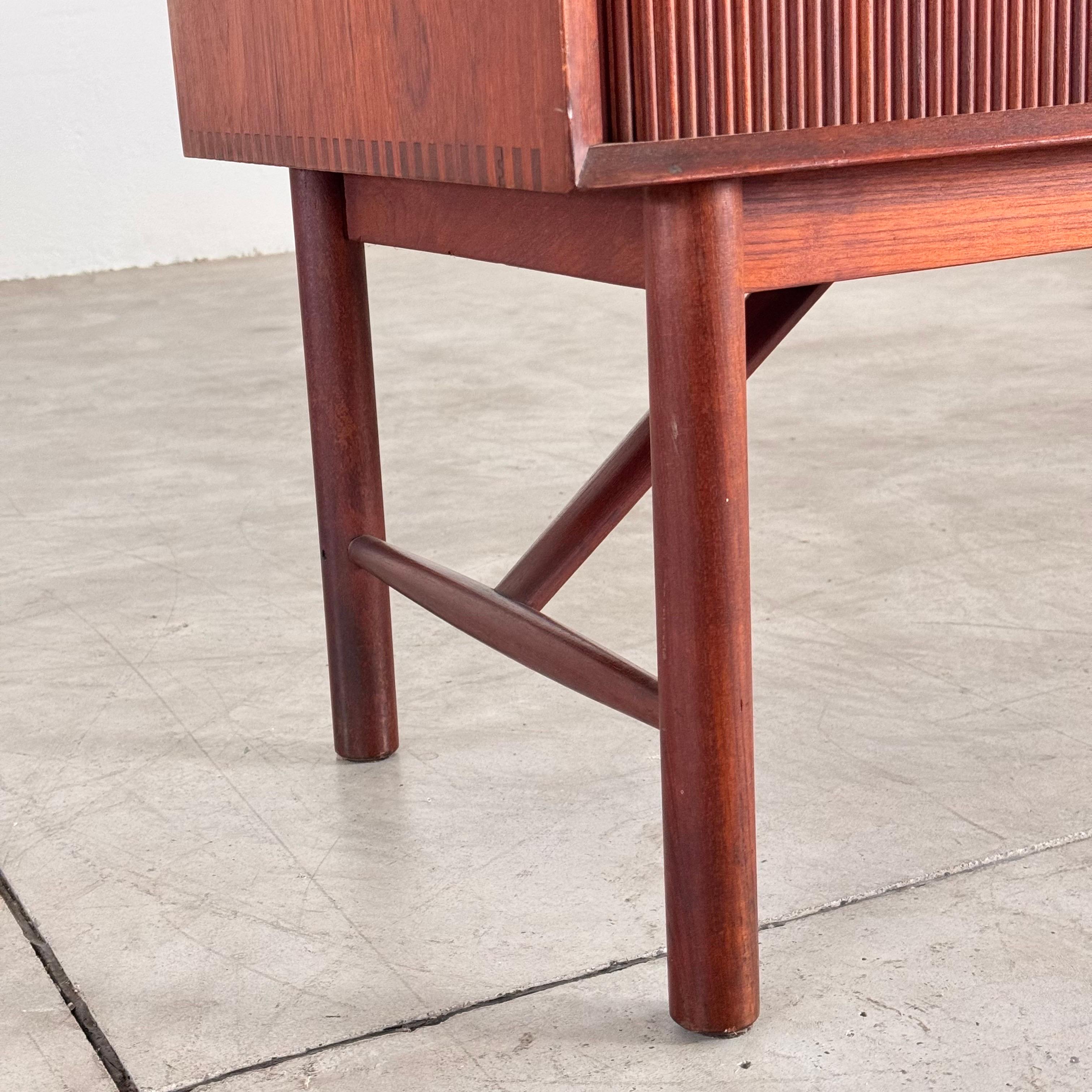 Mid-20th Century Danish Modern Tambour Credenza by Peter Hvidt & Orla Mølgaard-Nielsen, 1960s For Sale