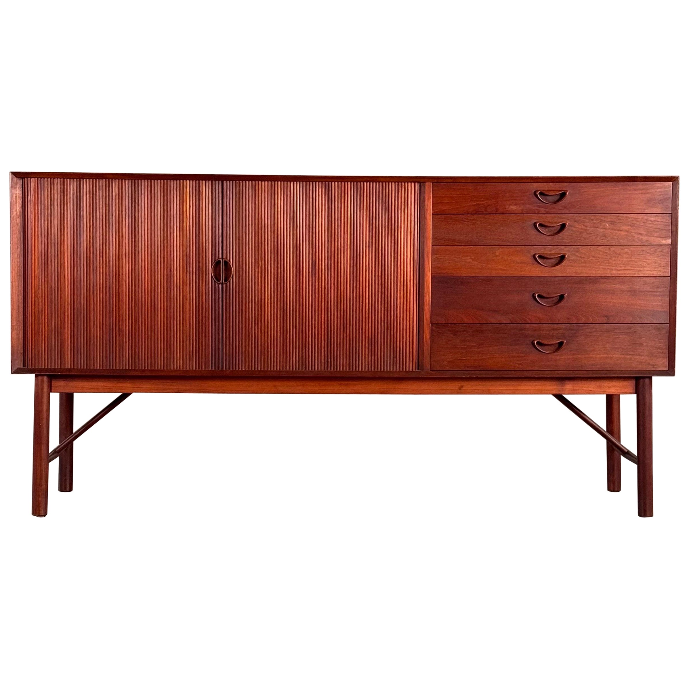Danish Modern Tambour Credenza by Peter Hvidt & Orla Mølgaard-Nielsen, 1960s