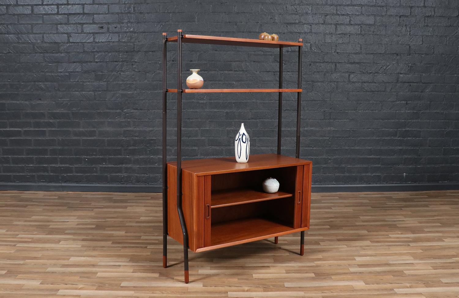 Danish Modern Tambour-Door Bookshelf by Lyby Mobler (Dänisch)