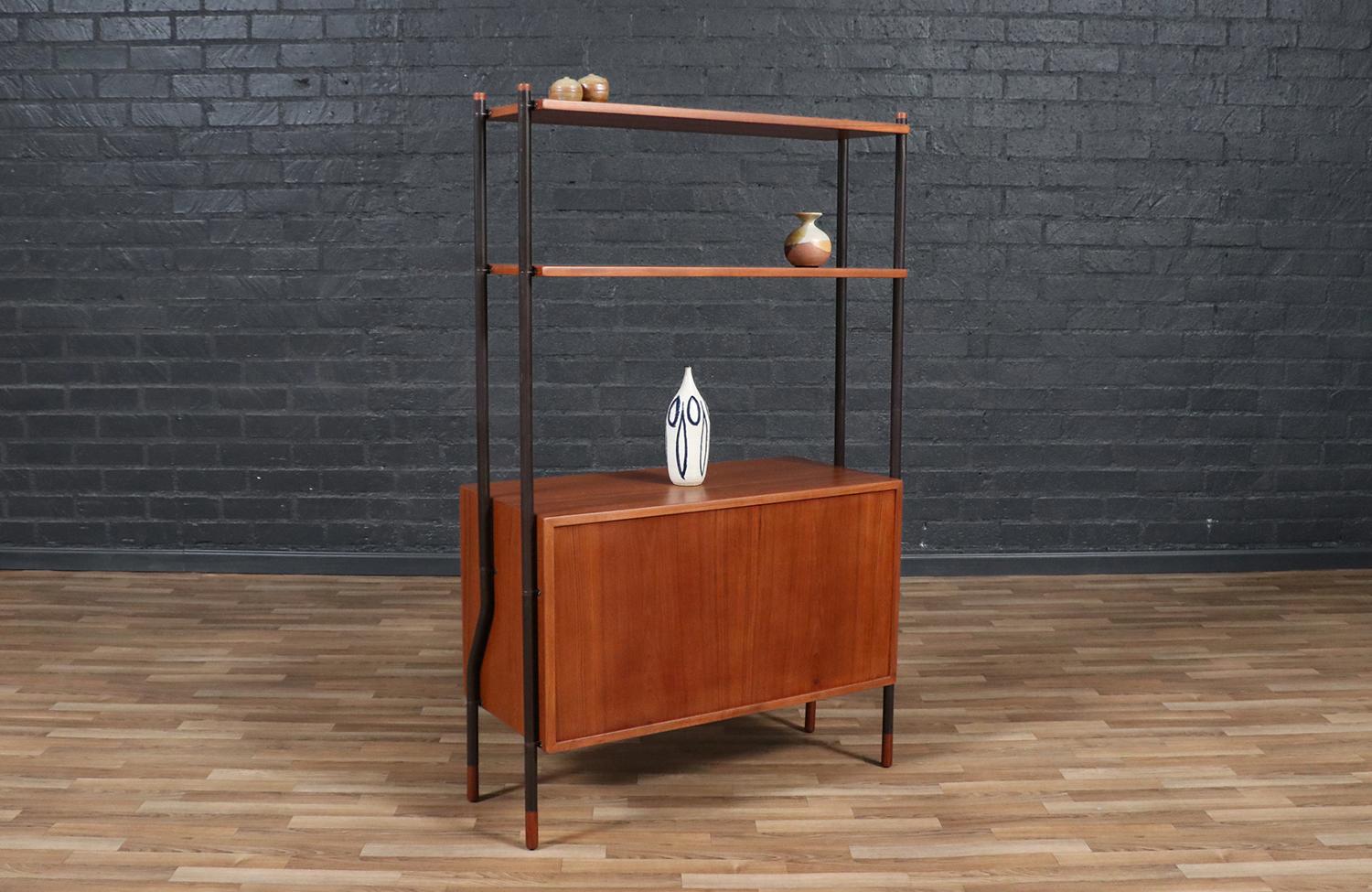Danish Modern Tambour-Door Bookshelf by Lyby Mobler (Mitte des 20. Jahrhunderts)