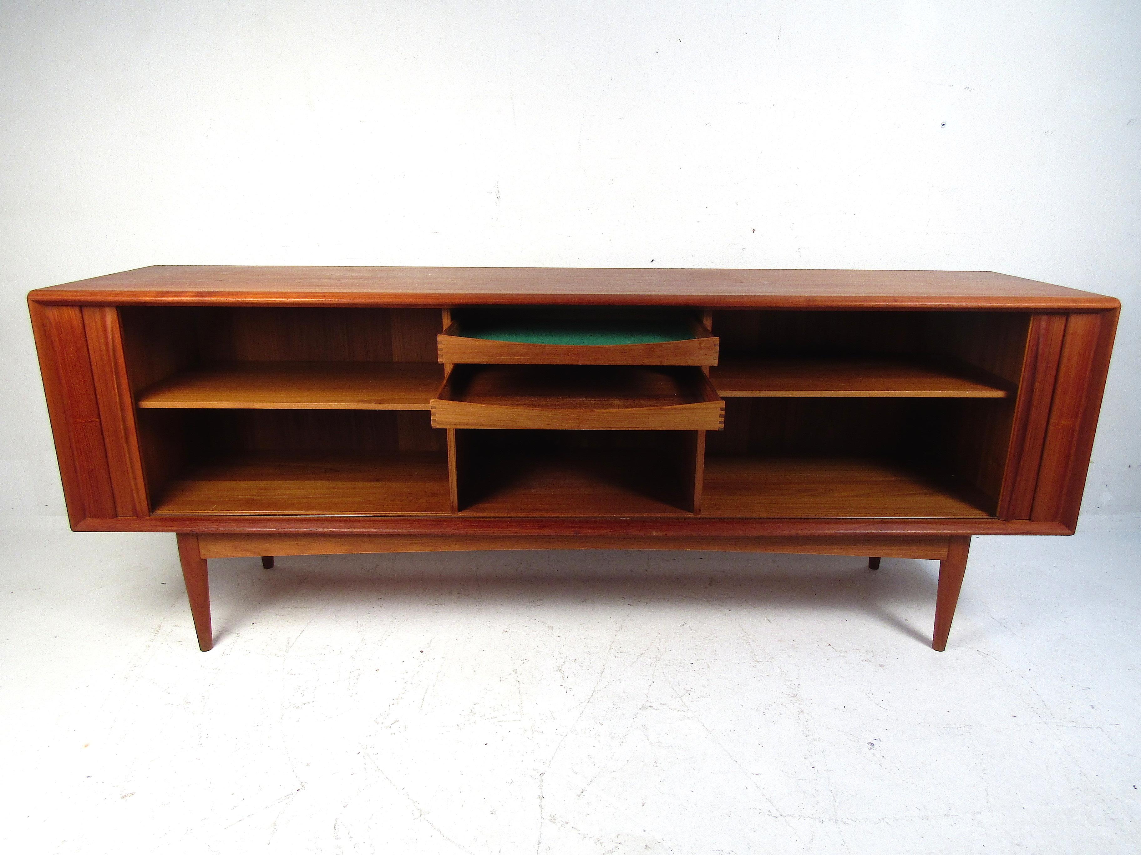 Danish Modern Tambour Door Credenza by Bernhard Pederson and Son In Good Condition In Brooklyn, NY