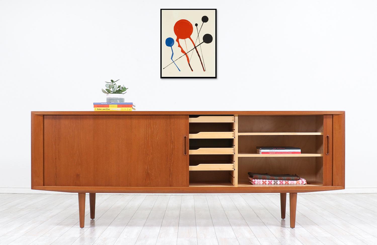 Mid-Century Modern Danish Modern Tambour-Door Credenza by Carlo Jensen for Hundevad & Co.