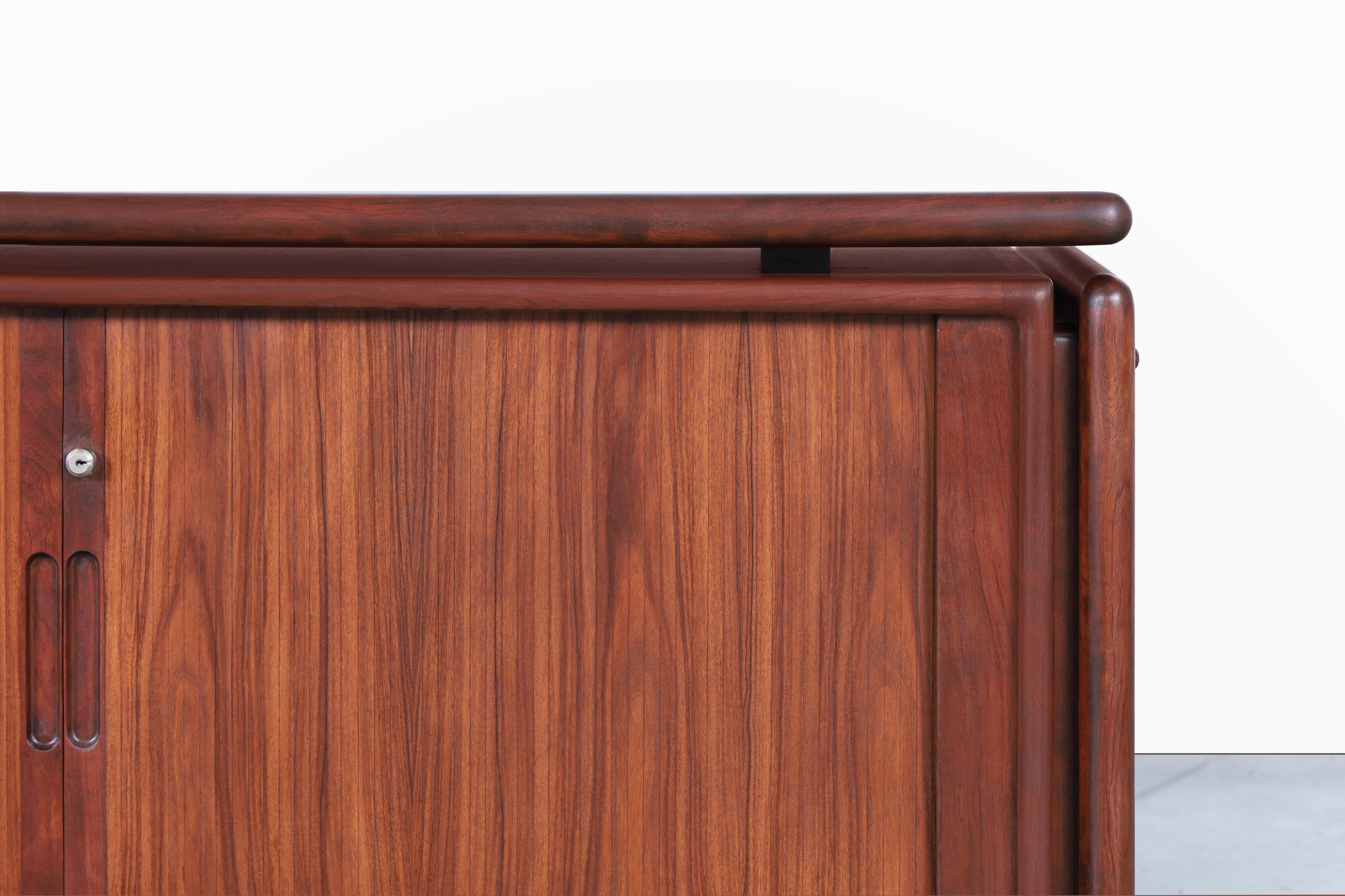 Mid-20th Century Danish Modern Rosewood Tambour Door Credenza by Dyrlund