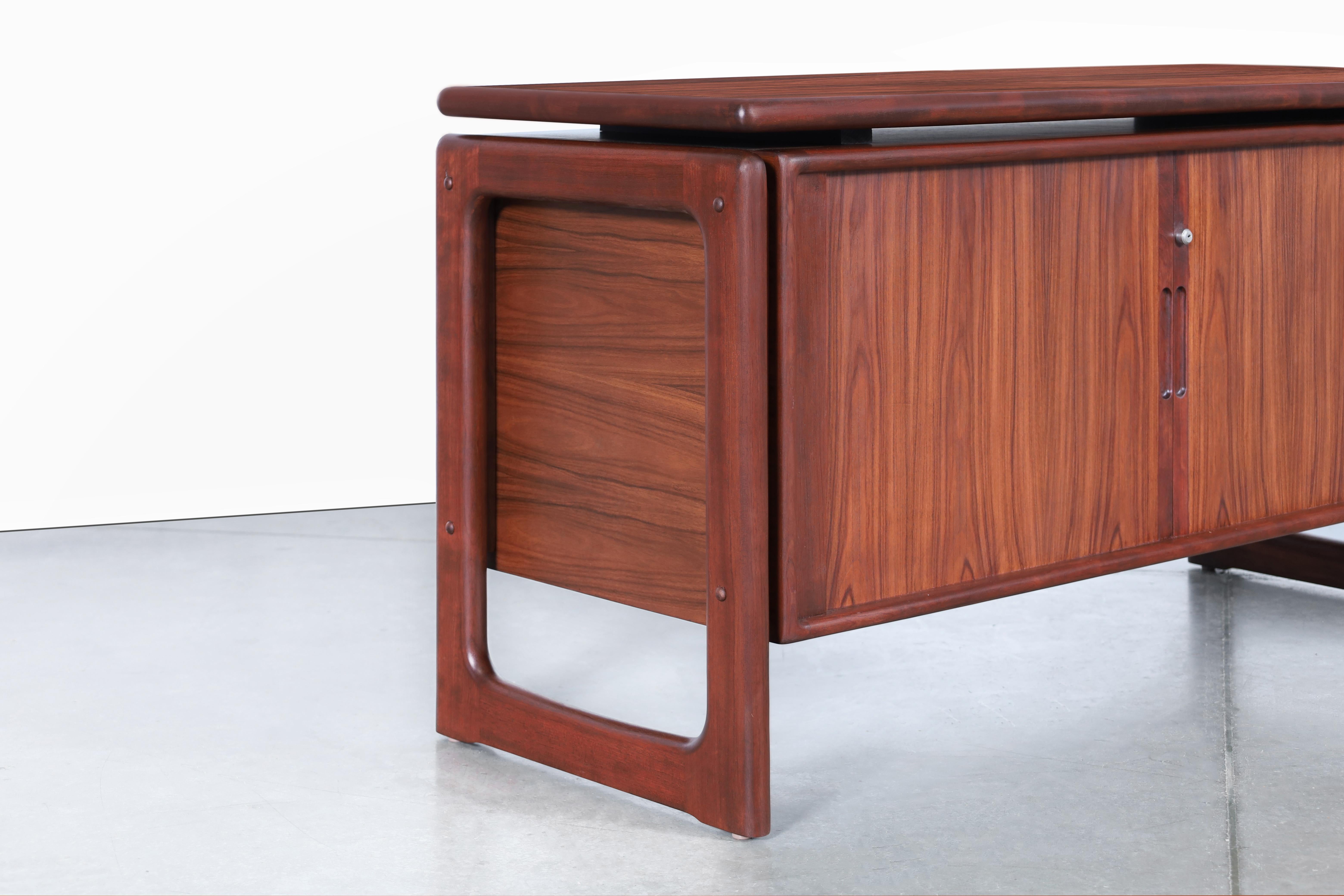 Danish Modern Rosewood Tambour Door Credenza by Dyrlund 2