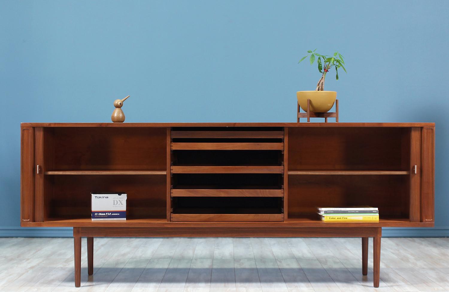 Mid-Century Modern Danish Modern Tambour-Door Credenza by Peter Løvig Nielsen