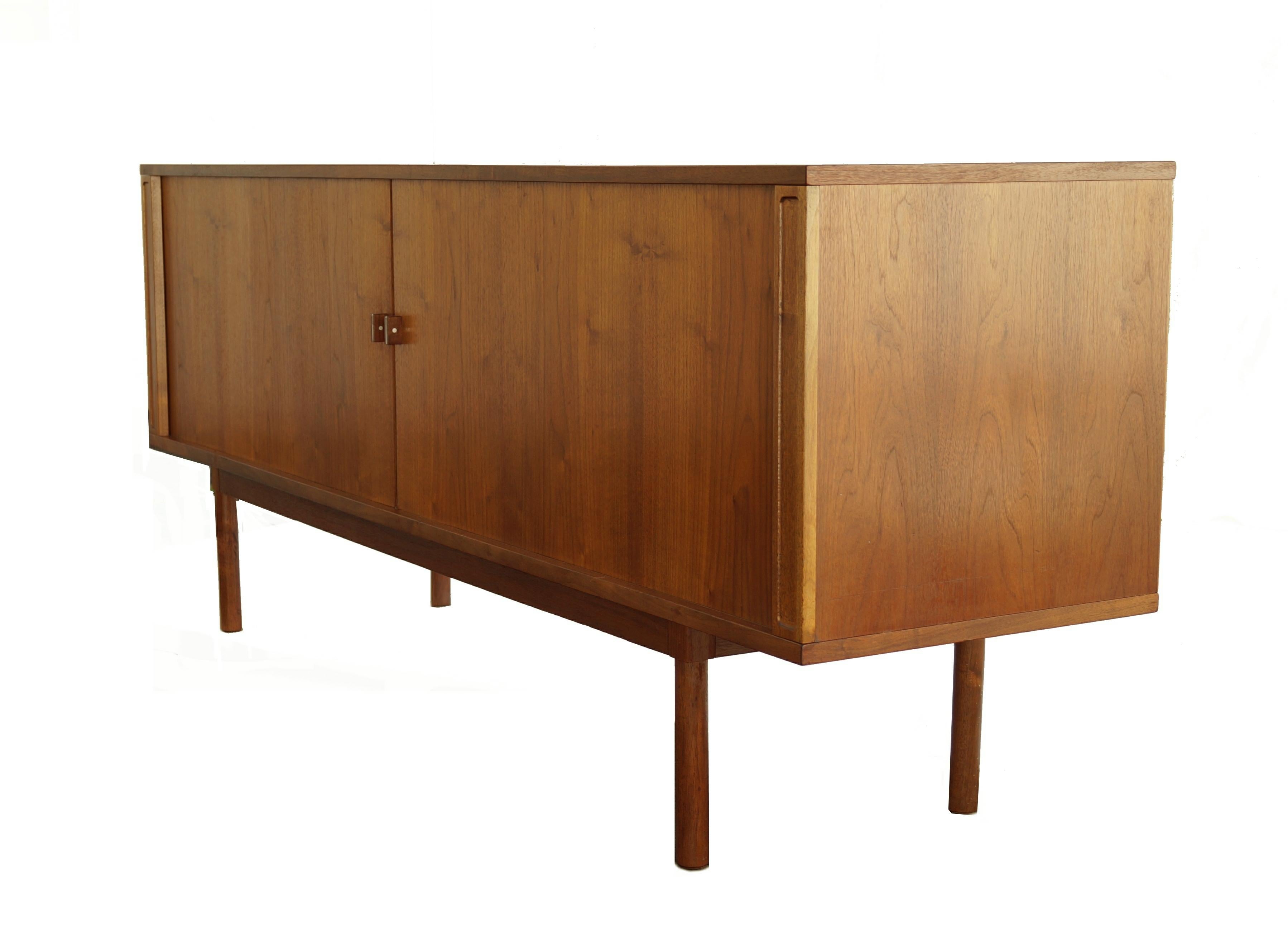 Other Danish Modern Tambour Door Credenza Cabinet Hutch Jens H. Quistgaard for Lovig