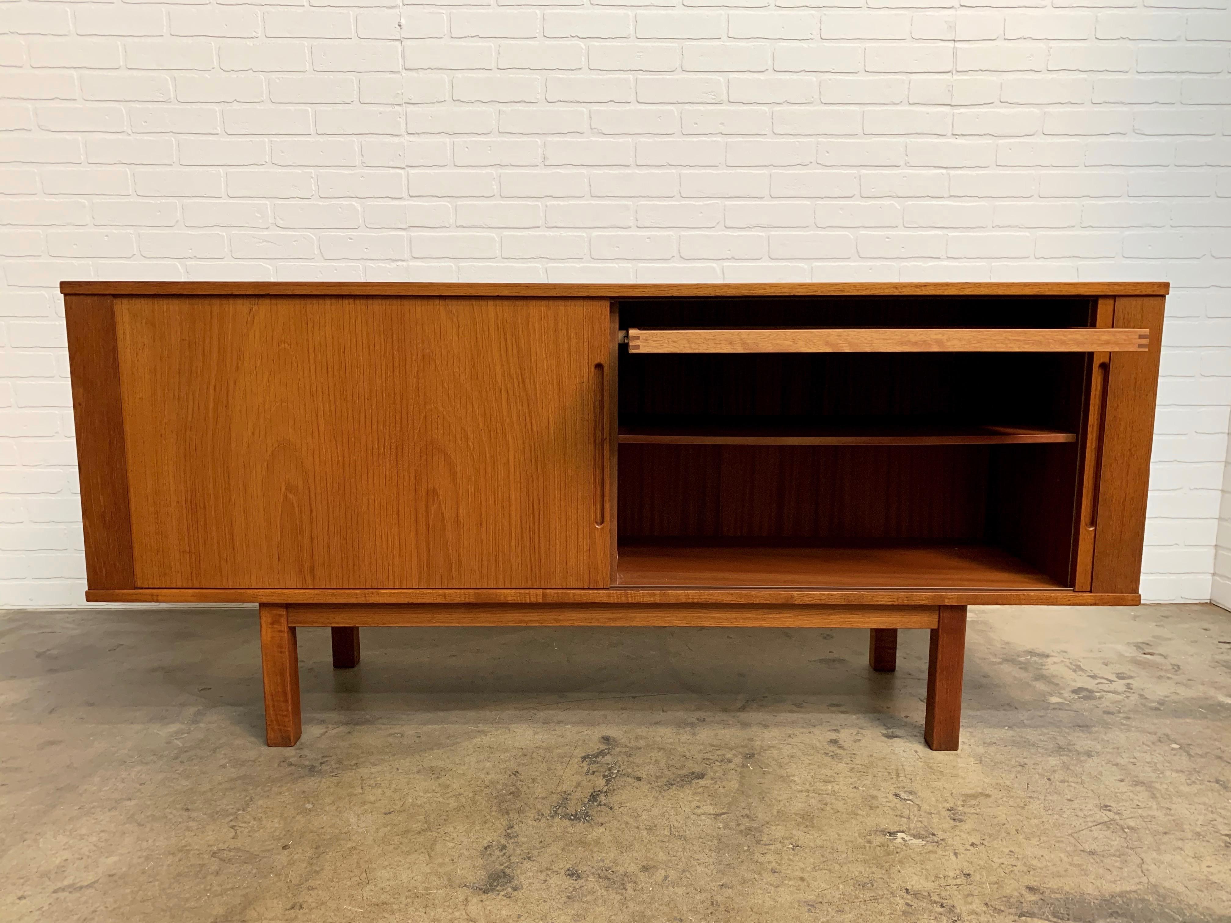 Danish Modern Tambour Door Credenza 3