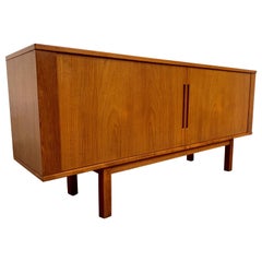 Danish Modern Tambour Door Credenza