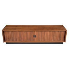 Danish Modern Tambour-Door Credenza