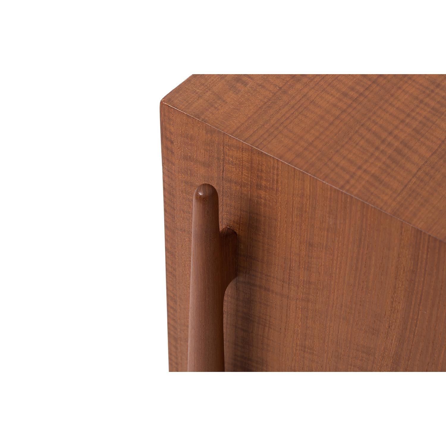 Teak Credenza moderna danese con anta a tamburo Niels Vodder NV54 in vendita