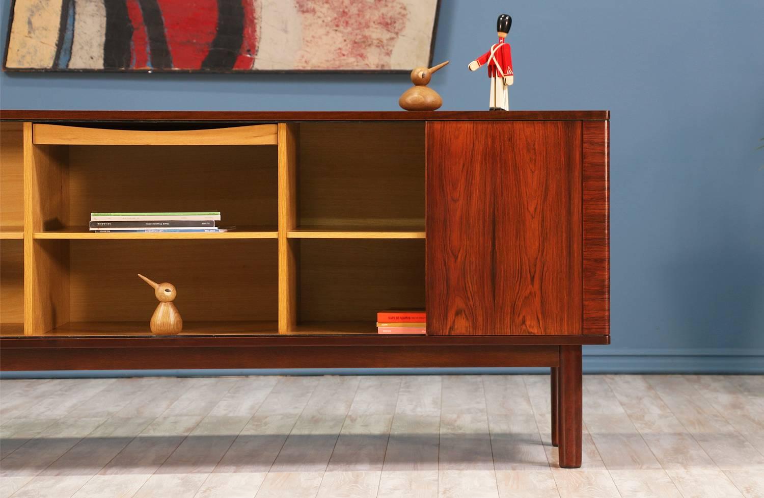 Danish Modern Tambour-Door Rosewood Credenza by Hornslet Møbelfrabrik 1