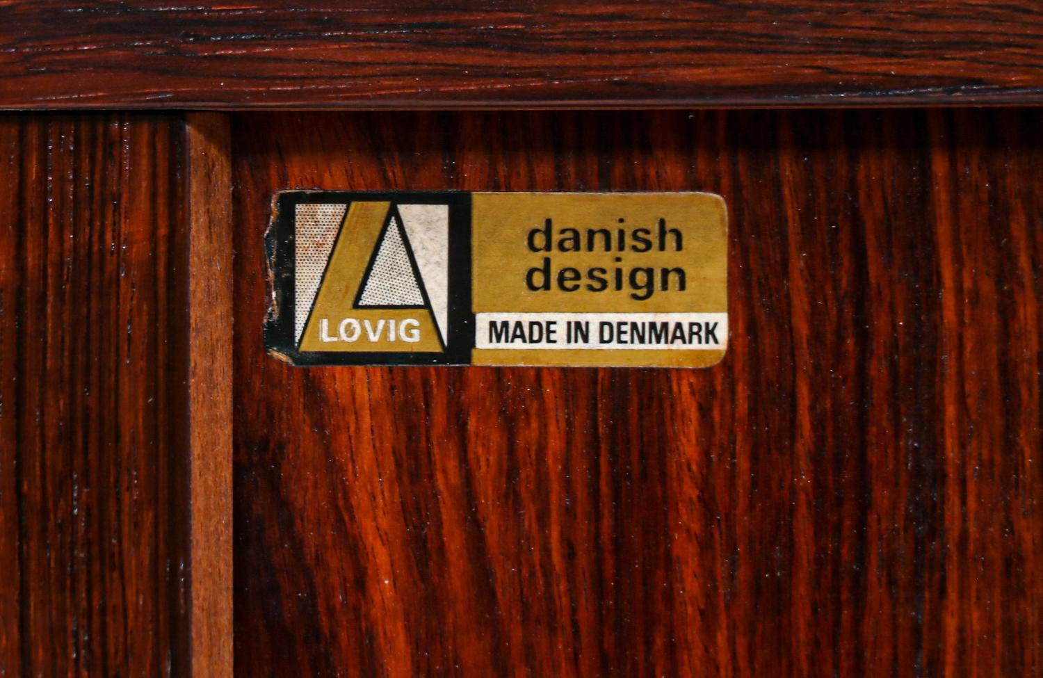 Danish Modern Tambour-Door Rosewood Credenza by Peter Løvig Nielsen 8