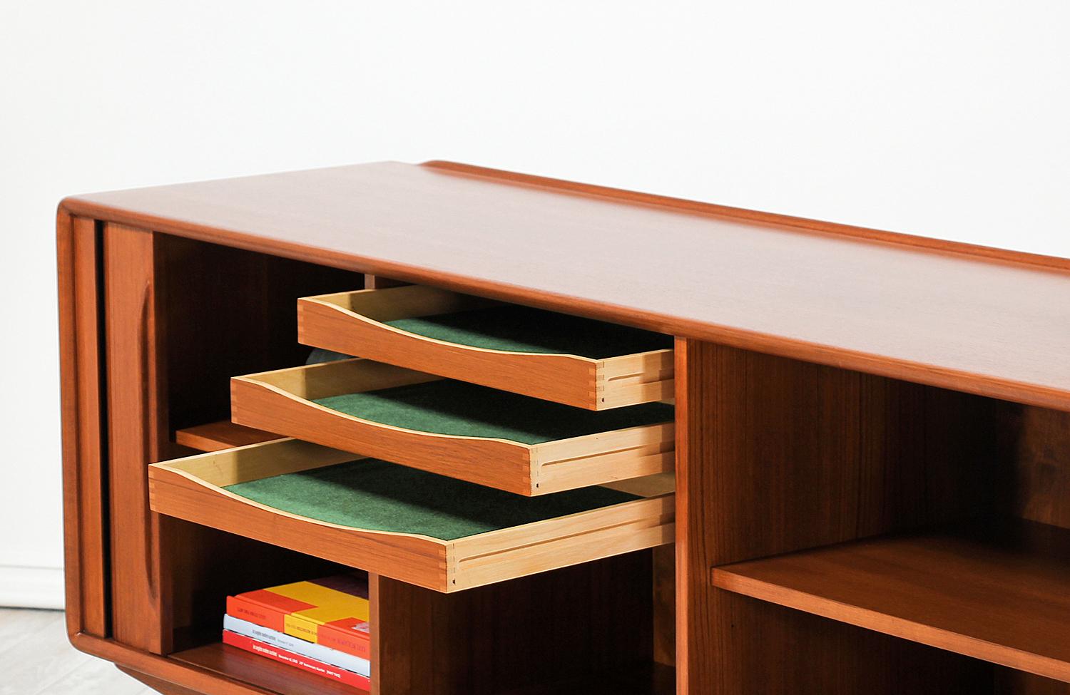 Danish Modern Tambour-Door Teak Credenza 2