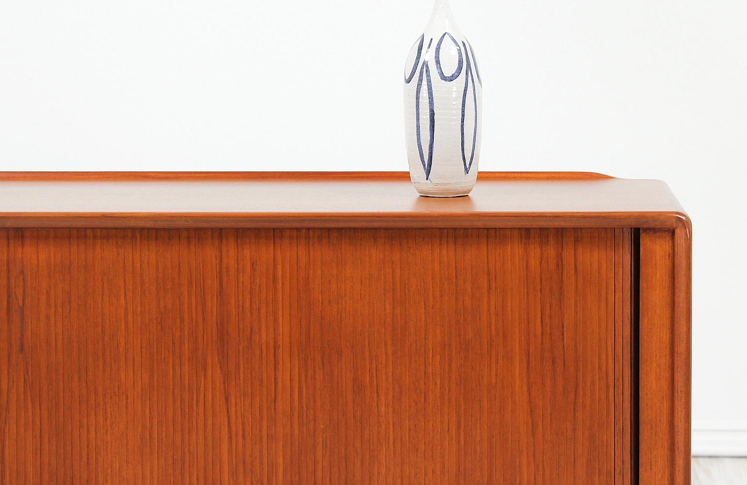 Danish Modern Tambour-Door Teak Credenza 4
