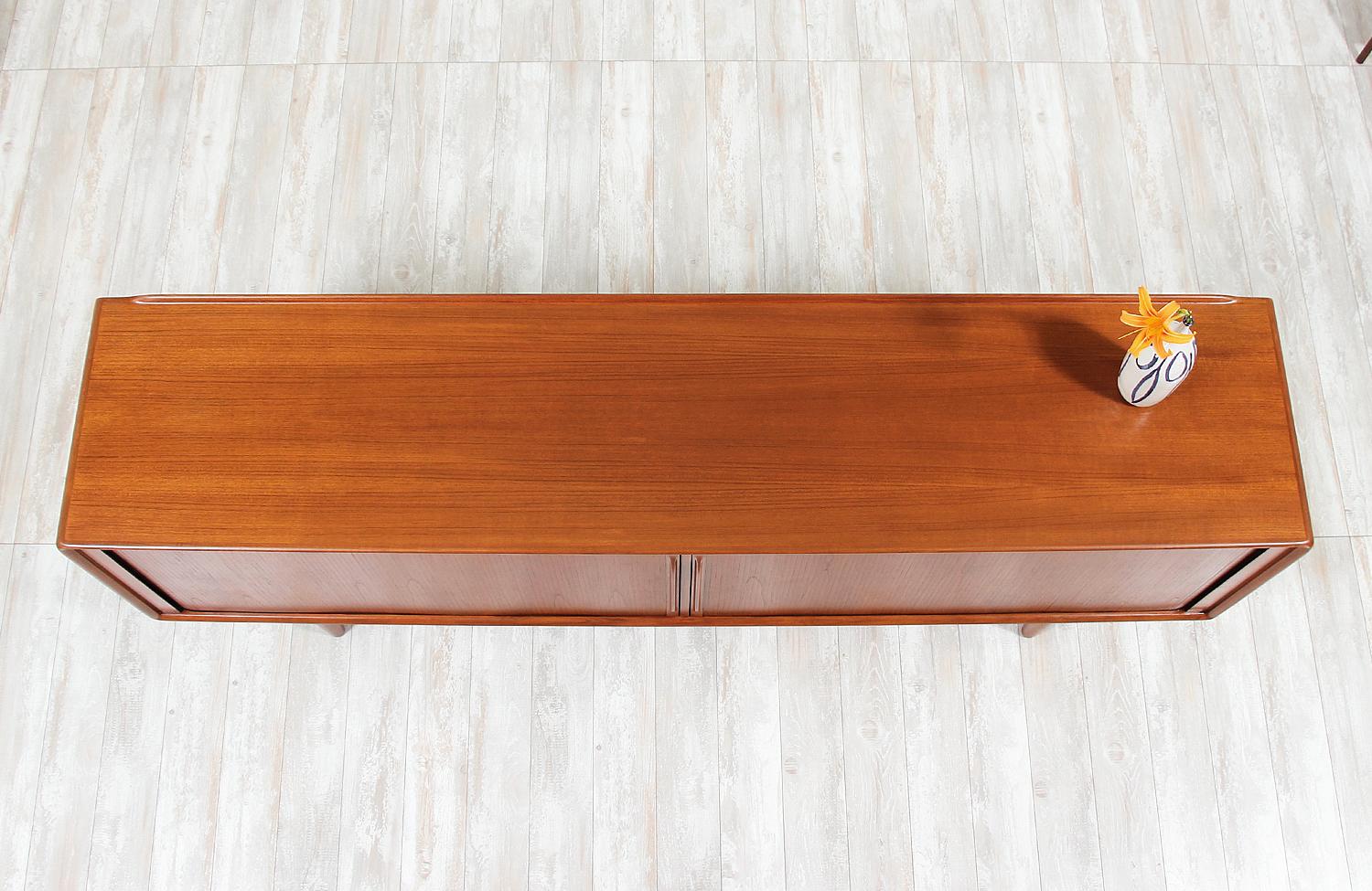 Mid-20th Century Danish Modern Tambour-Door Teak Credenza