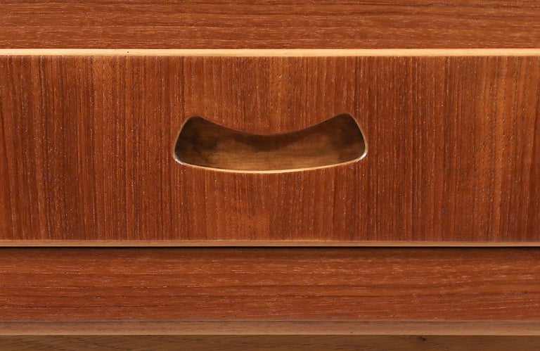Danish Modern Tambour-Door Teak & Oak Cabinet Credenza 8