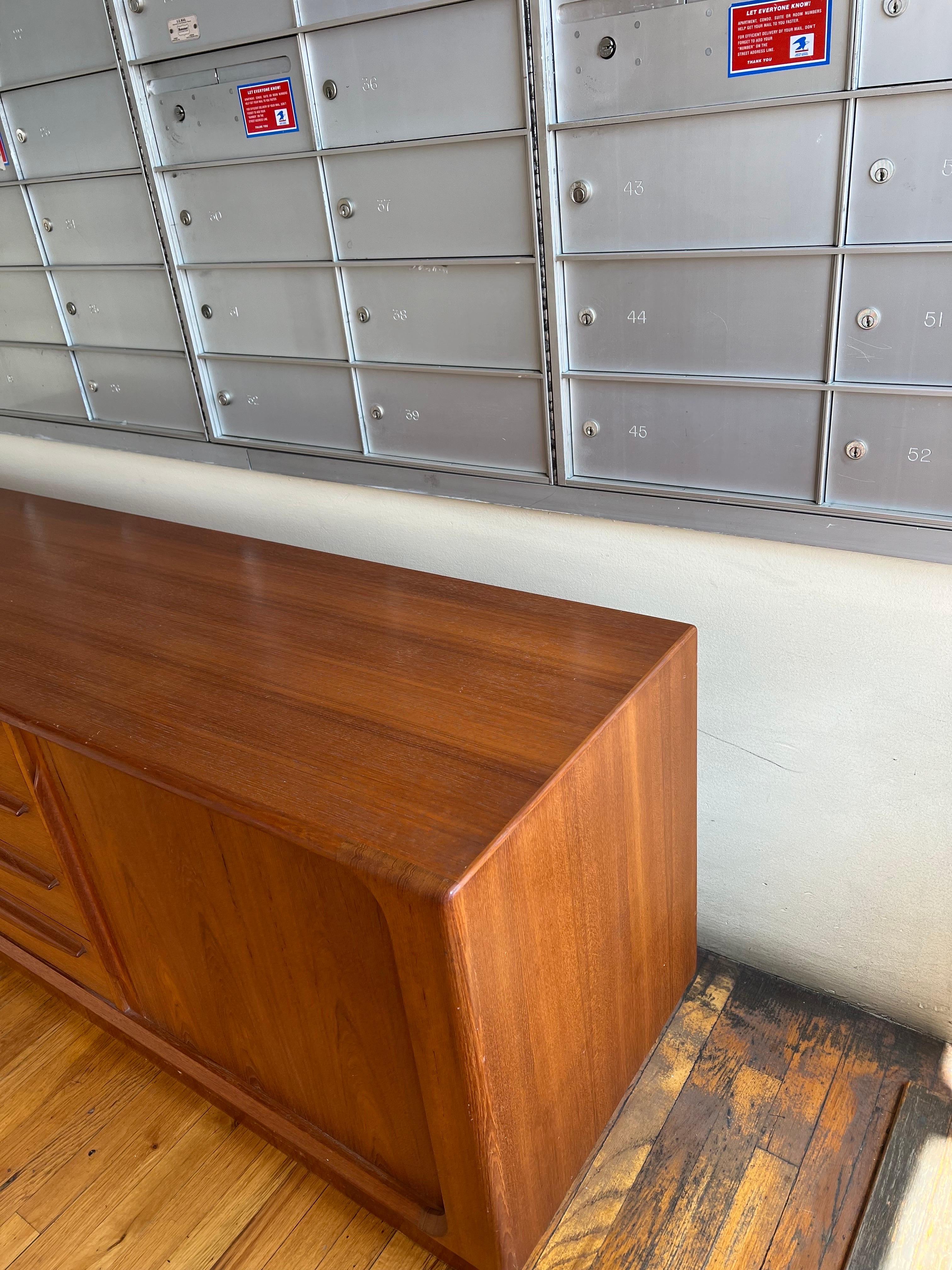 Danish Modern Tambour Door Teak Sideboard/Credenza by Bernhard Pedersen and Son 6