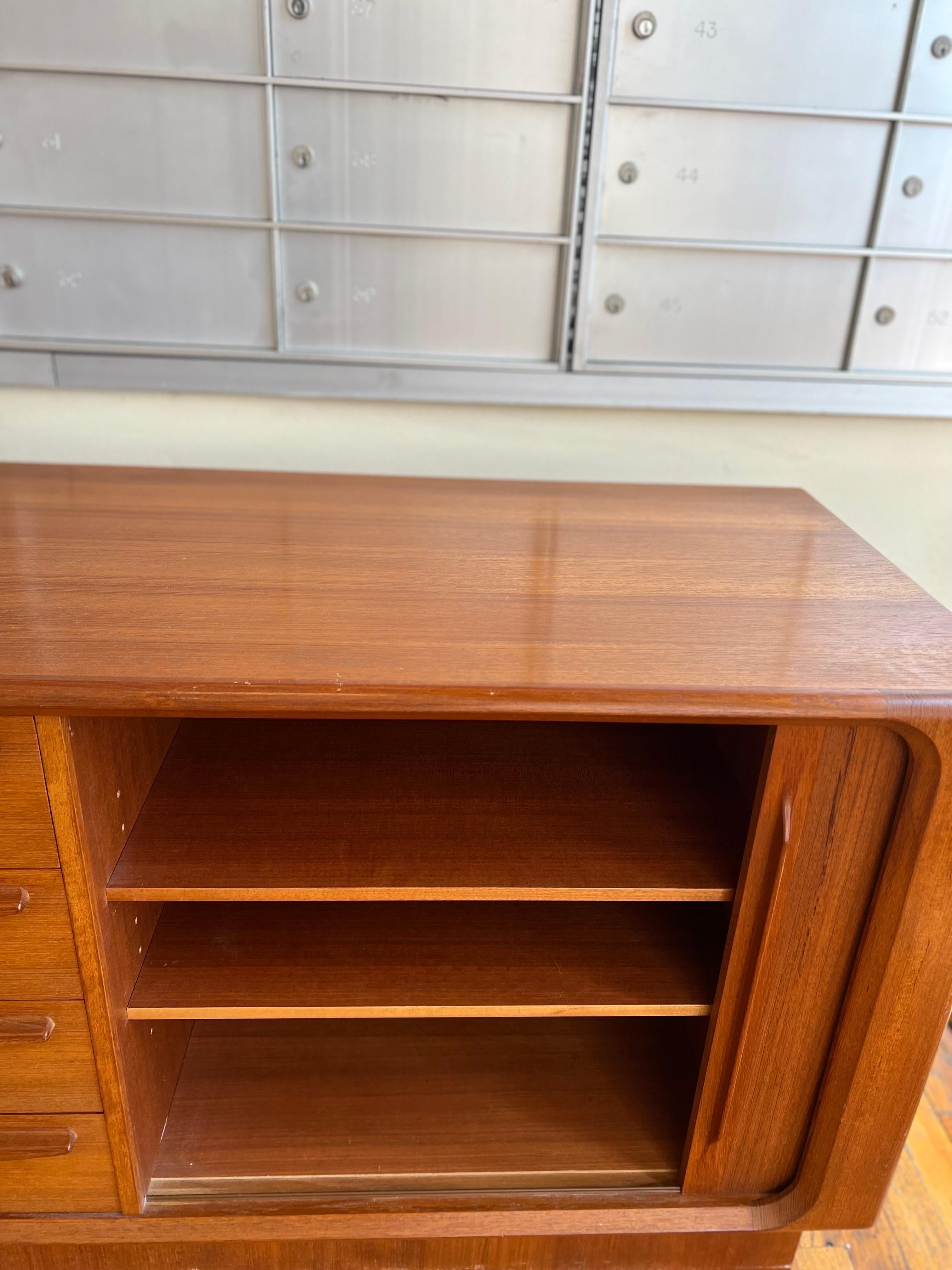 Danish Modern Tambour Door Teak Sideboard/Credenza by Bernhard Pedersen and Son 4