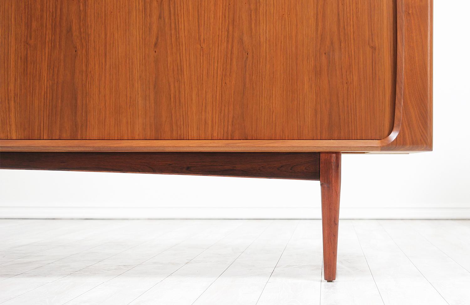 Danish Modern Tambour-Door Walnut Credenza by Bernhard Pedersen and Son 7